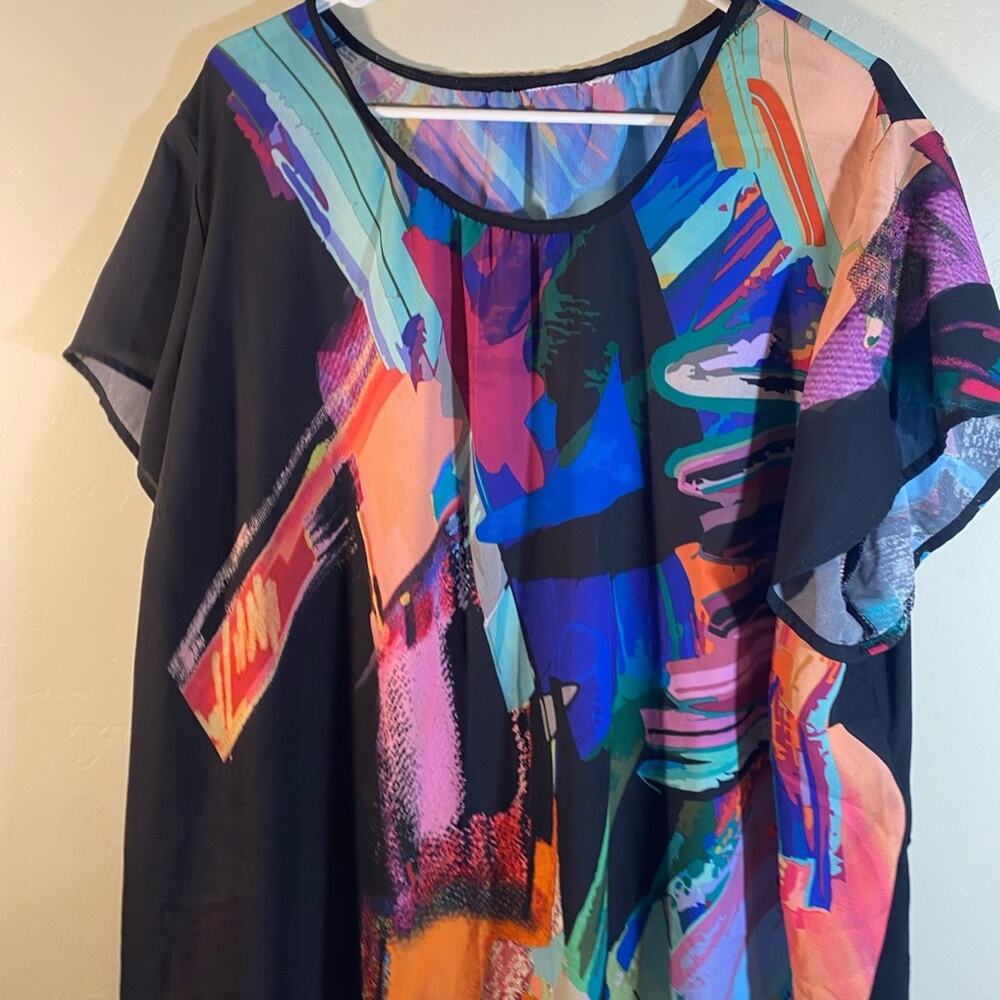 Multi Color Top Size 3X Sheer - Picture 3 of 7
